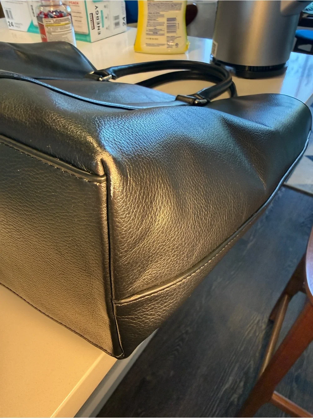 COACH - Black Metropolitan Leather Tote / Briefcase with Silver Hardware